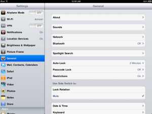 iPad Settings