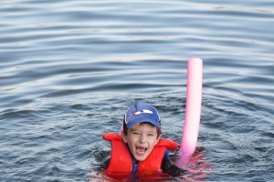 Cameron in the water